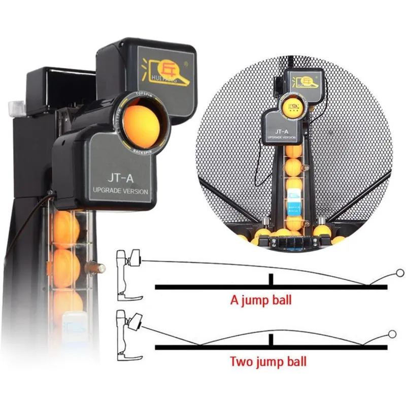 Imagem -02 - Robô de Tênis de Mesa Automático com Rede Máquina de Bola de Ping Pong Treinador 100 Bolas