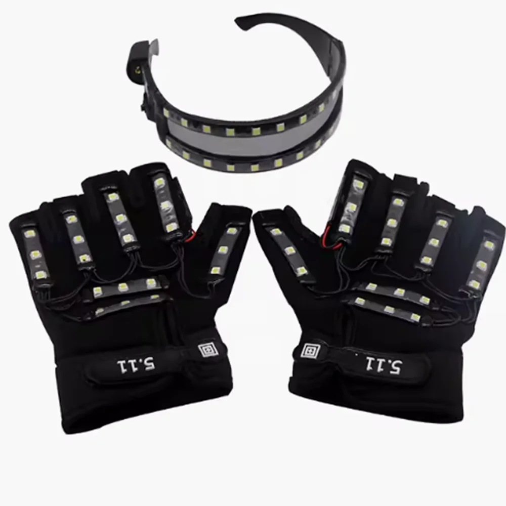 LED luminous gloves cosplay sparkling glasses fluorescent laser props bar nightclub jumping DJ