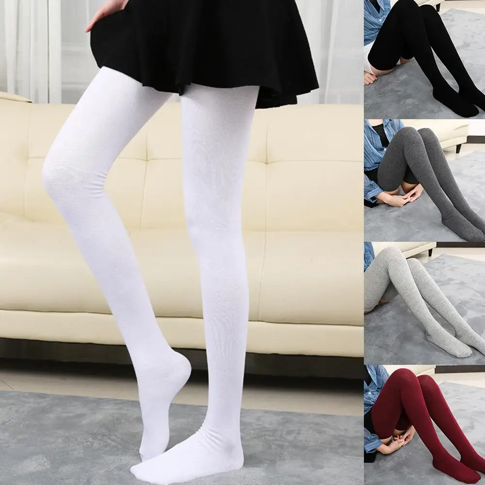 1Para damskich bawełnianych podkolanówek Czarny Biały Jednolity kolor Moda Casual Calf Sock Kobieta Dziewczyna Impreza Taniec Seksowne długie skarpetki