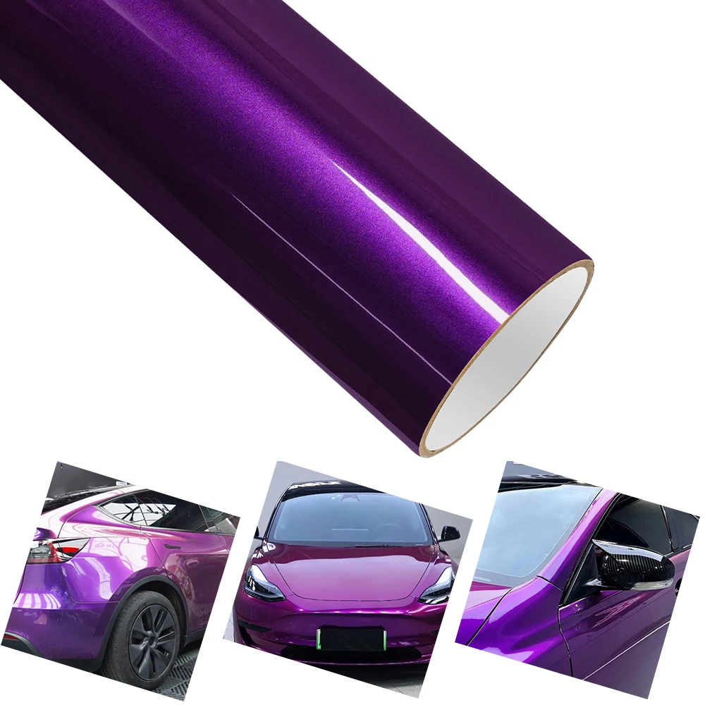 

PET Metal Paint Purple Car Vinyl Film Car Wrapping Decal With Air Release Motorcycle Auto Interior Exterior Decoration Sticker