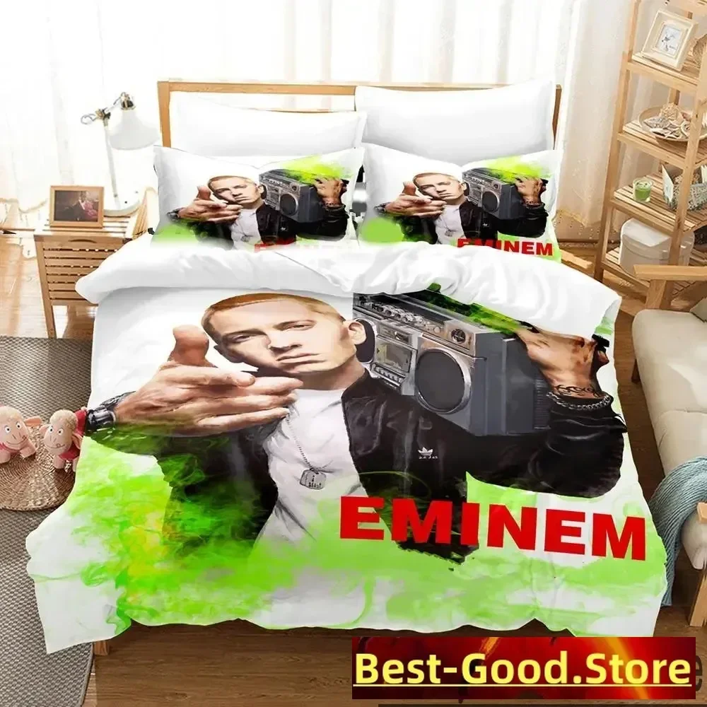 3D Print Eminem Rapper Bedding Set Boys Girls Twin Queen King Size Duvet Cover Pillowcase Bed boys Adult Home Textileextile