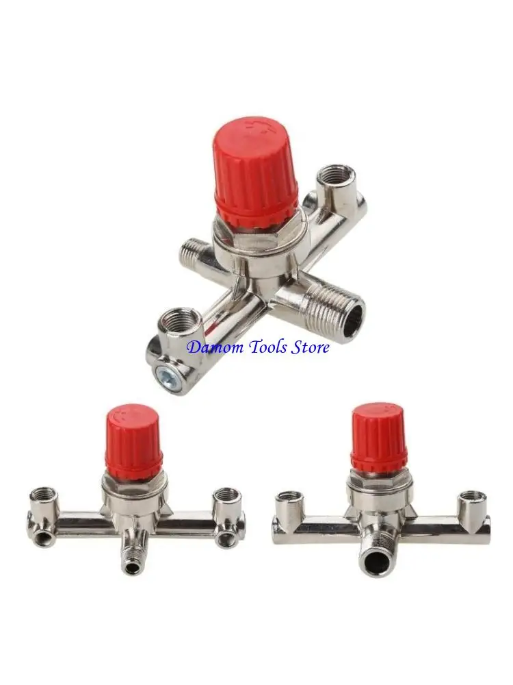 57BE Double Outlet Tube Alloy Air Compressor Switch Pressure Regulator for Valve Fitting Part Accessories