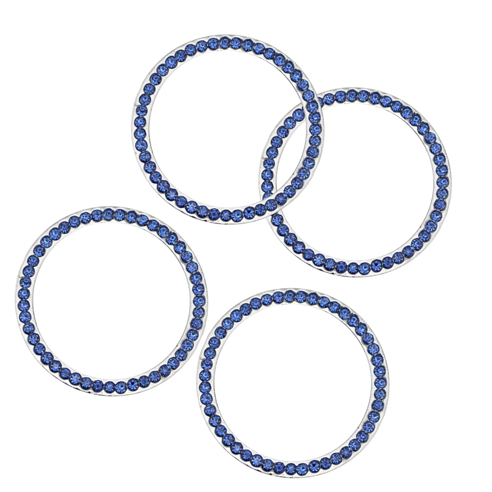 

4pcs Rhinestone Tire Stem Caps ABS Plastic Car Start Ring Decorative Stickers Waterproof Dustproof Snow Rain Resistant