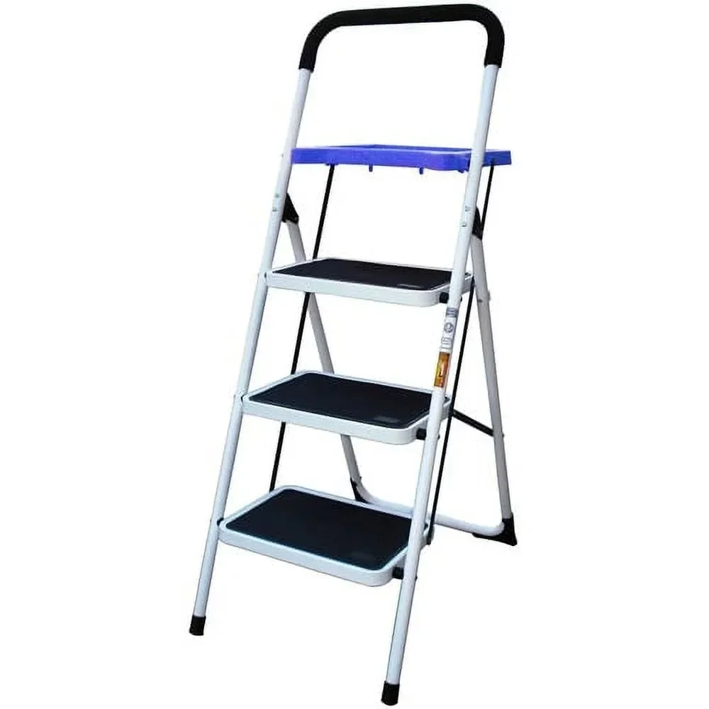 AmeriHome Three-Step Utility Stool with Utility Tray