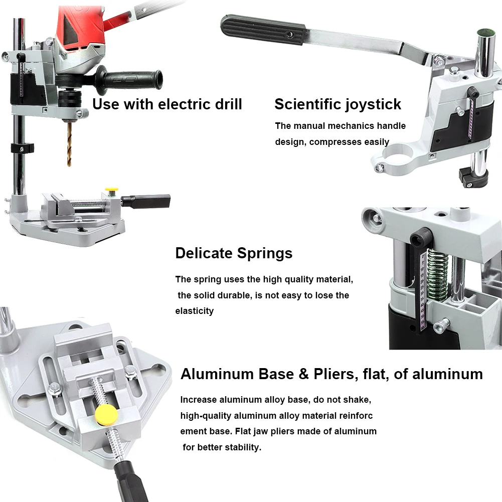 Table Top Drill Fixed Frame Single-Head Bench Drilling Machine Chuck Multifunctional Aluminum Alloy for Woodwork