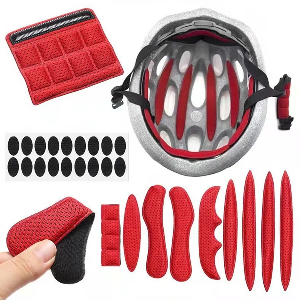 Bike Helmet Liner Replacement Kit 9 Pieces Black Bike Liner Sponge EVA Racing Airsoft Cycling Pad Cycling Helmet Protection