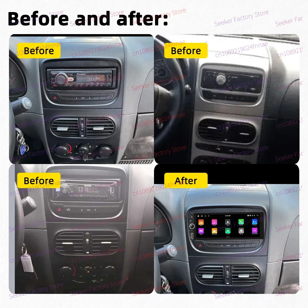 Carplay Android Auto Android Car Multimedia 1Din Radio for Fiat Strada 2013-2019 6.86