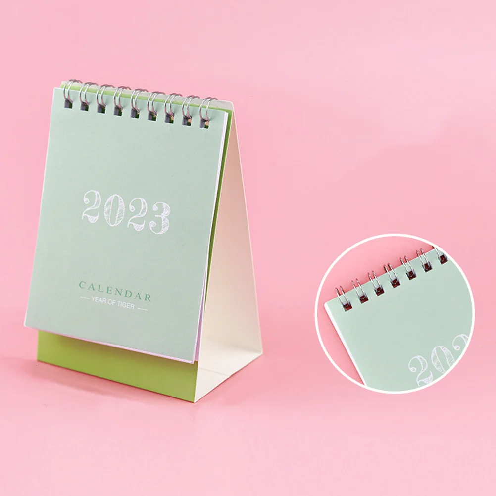 Creative Small Calendar 2023 Paper Desktop Organizer Simple Style for Plan Tracking Lightweight Easy Carry