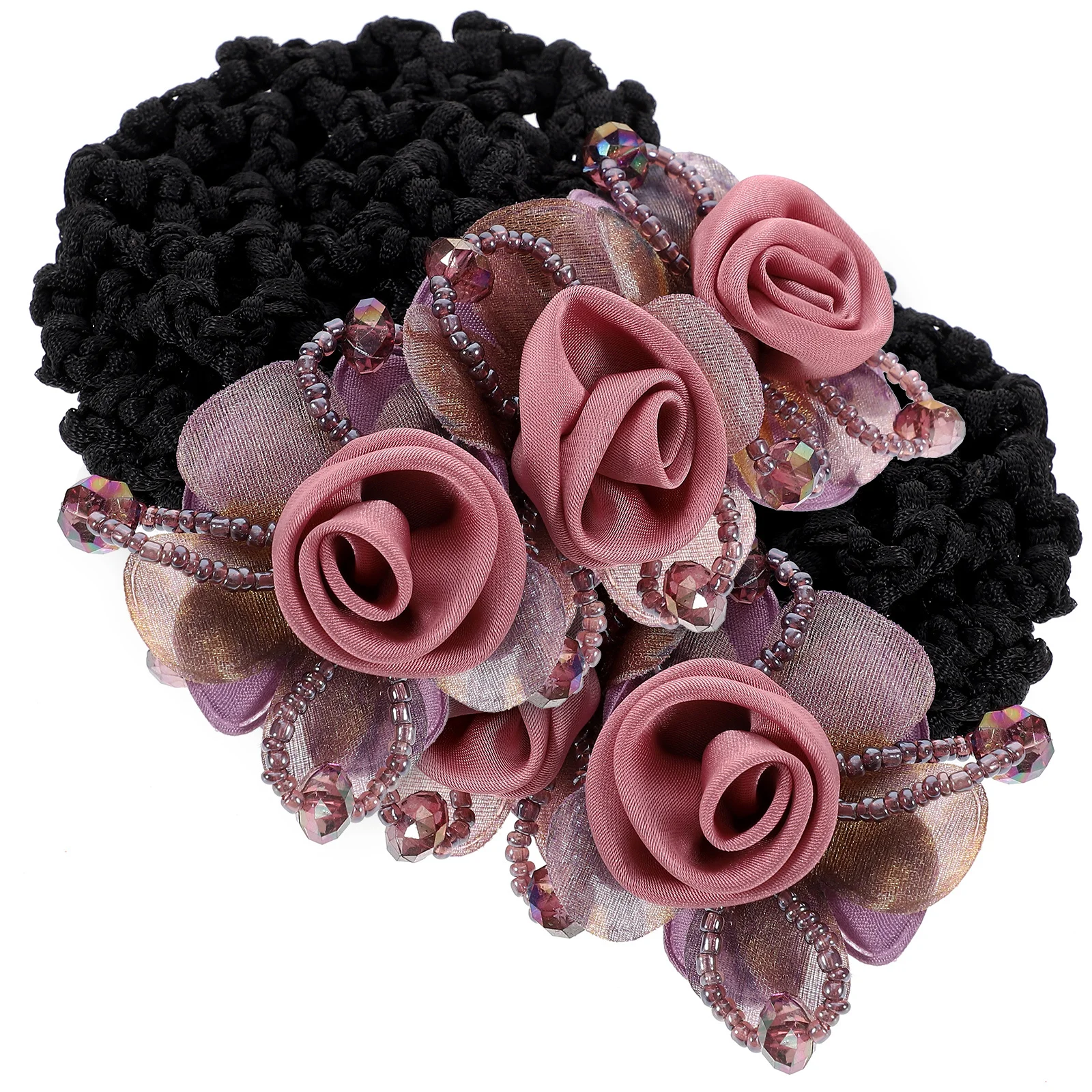 

2Pcs Flower Hair Bun Covers Hairnets Secure Clip Non-Slip Hold for Nurses Stewards Bank Hotel Staff Hairnets for Women