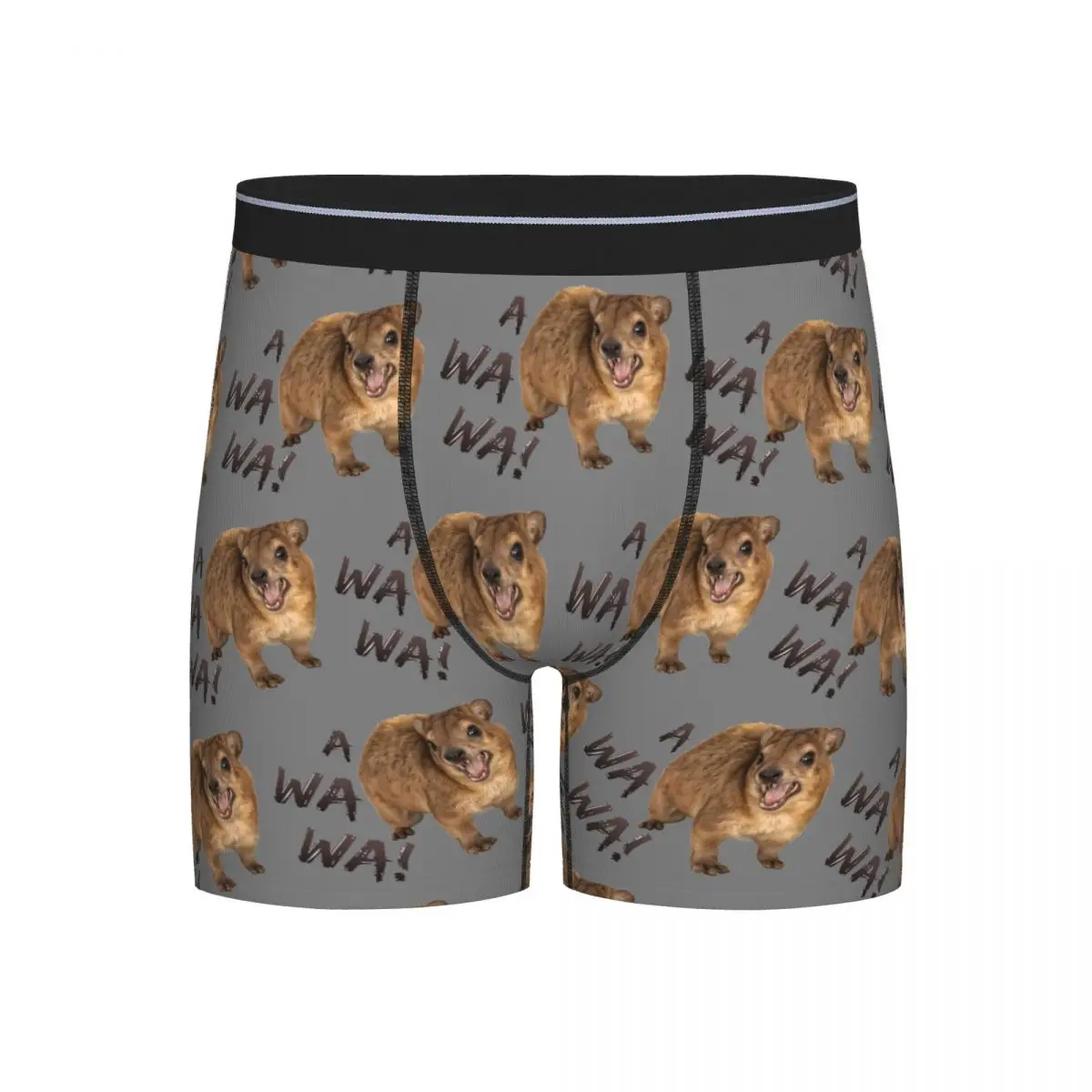 

Long Boxer Underpants Shorts Awawa Angry Screaming Rock Hyrax Meme Panties Men Breathable Underwear for Homme Man Boyfriend Gift