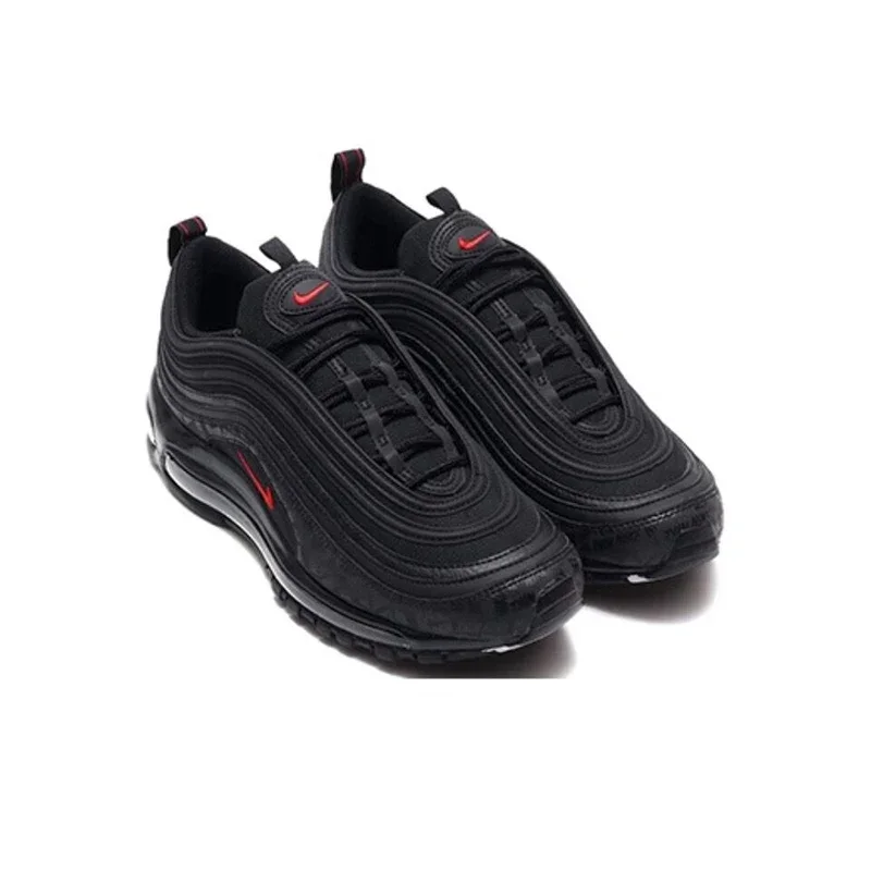 Nike Air Max 97 Black Bullet Men's And Women's Running Shoes Breathable Sports Unisex Black White Sneakers AR4259-001