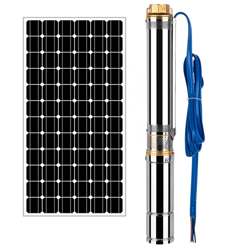 1.5HP Solar Water Pumping MachineHotsales DC Solar Submersible Water Pump With Solar Panel
