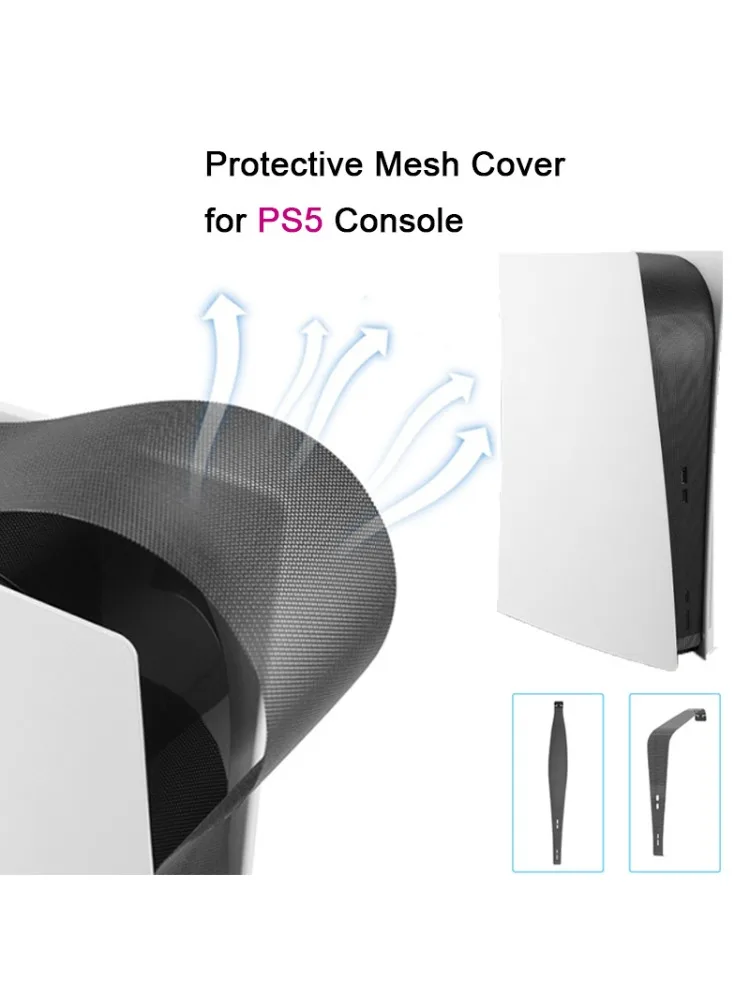 Accessoires pour PS5, filtre anti-poussière, protection en maille pour console de jeu PS5 avec lecteur de disque/numérique, protection latérale anti-rayures, housse anti-poussière
