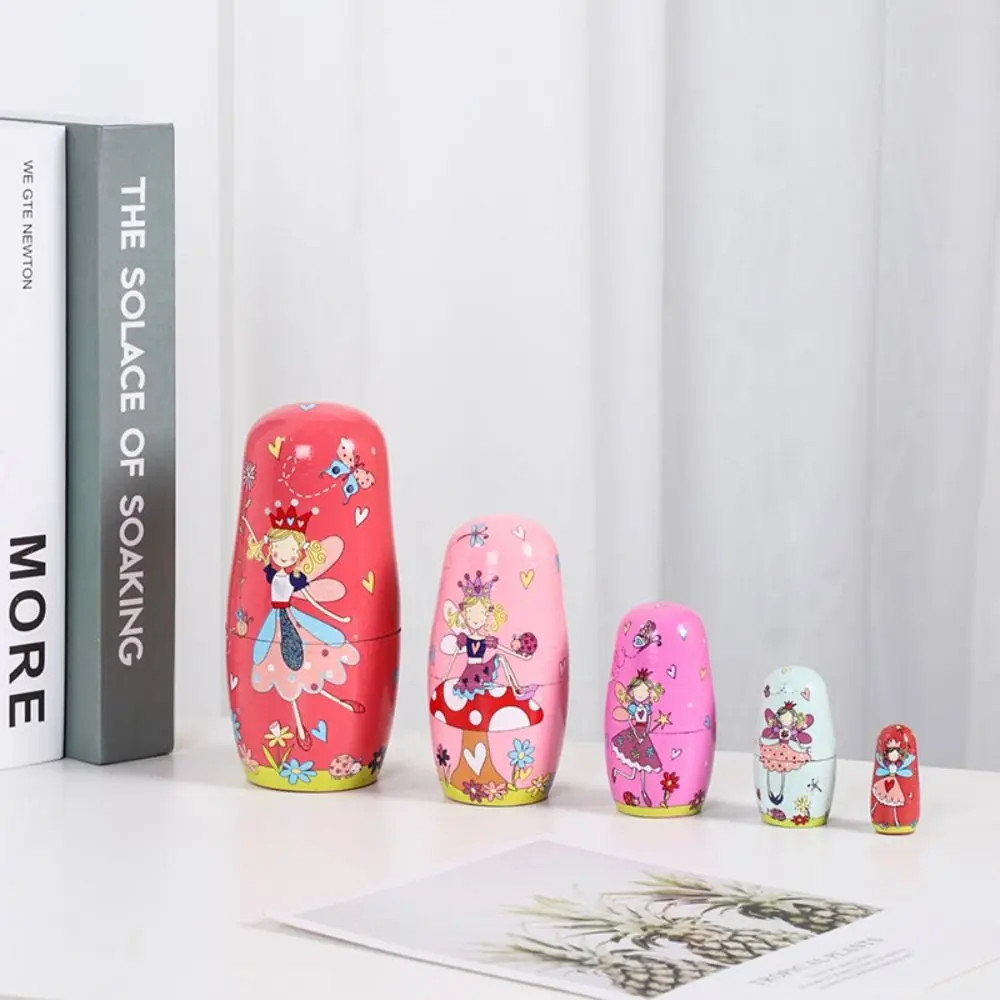 

Набор из 5 деревянных матрешек-медведей для девочек, гладкие, безопасные, деревянные, для складывания, рождественские