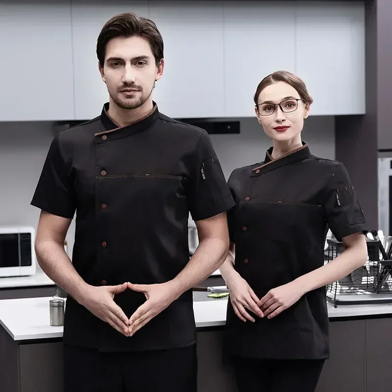 2022 Jacken Mäntel und Männer Frauen kurze Catering Brüste Tops arbeiten Kochen Hotel Unisex Doppel koch Uniform