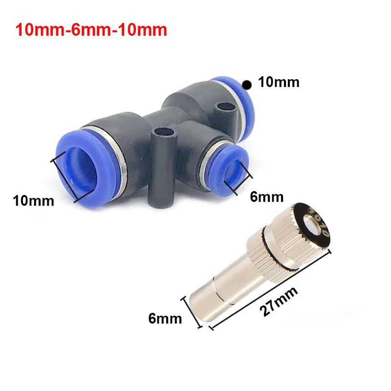 5pcs 10mm Misting Cooling System Atomizing Nozzle Kit Slip lock Quick Connectors Humidify Watering Landscaping Sprayer