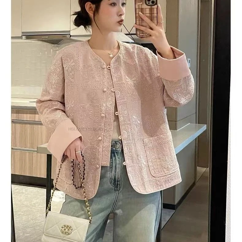 

New Chinese Style Cotton Jacket Thickened Retro Style Buckle And Improved Tang Suit Standing Collar Jacket For Winter
