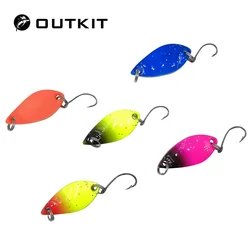 OUTKIT 5pcs/lot 5g 3cm Fishing Tackle Bait Fishing Metal Spoon Lure Bait For Trout Bass Spoons Small Hard Sequins Spinner Spoon
