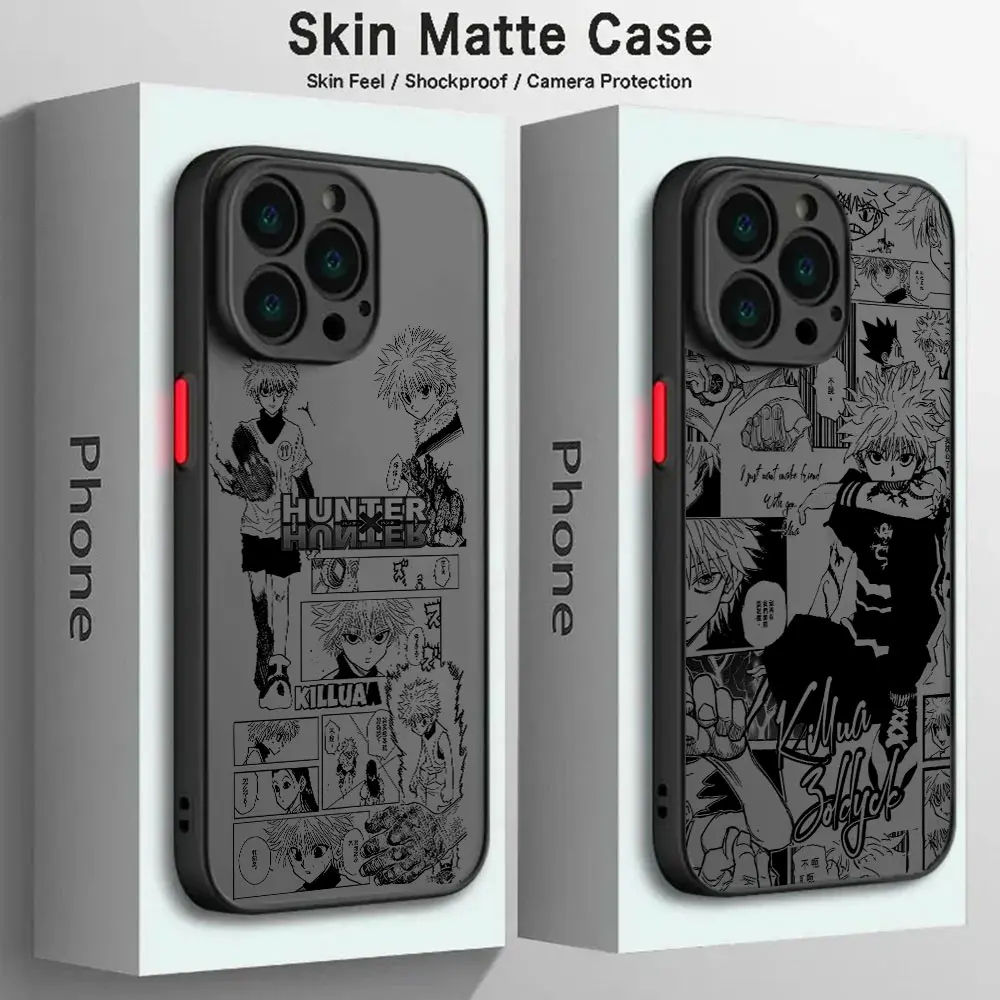 Custodia per telefono Anime Hot hunterscine hunter nera per iPhone 15 14 13 12 11 Mini Pro Max X XR XSMax 7 8 Plus Cover posteriore trasparente opaca