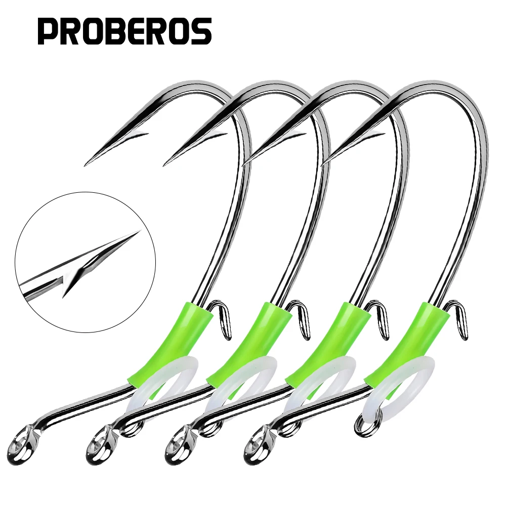 20Pcs Tied Good Strong High Strength Sea Fishing Hooks Fishing Accessories Hooks Fishs Tool Luminous Live Shrimp Lures Hooks
