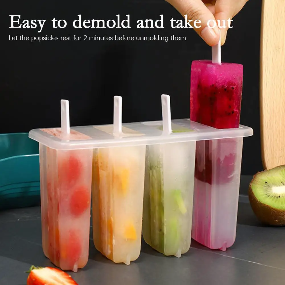 4-Link Old Popsicle Mold With Lid Home Made Homemade Mung Bean Popsicle Homemade Ice Cream Frozen Ice Cream Molds Wholesales