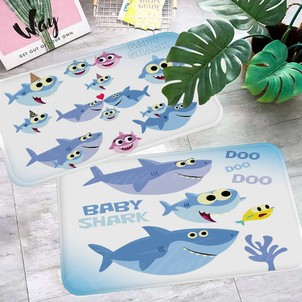 T-Tururu S-Shark Hallway Carpet Washable Non-Slip Living Room Sofa Chairs Area Mat Kitchen Doormat Area Rug