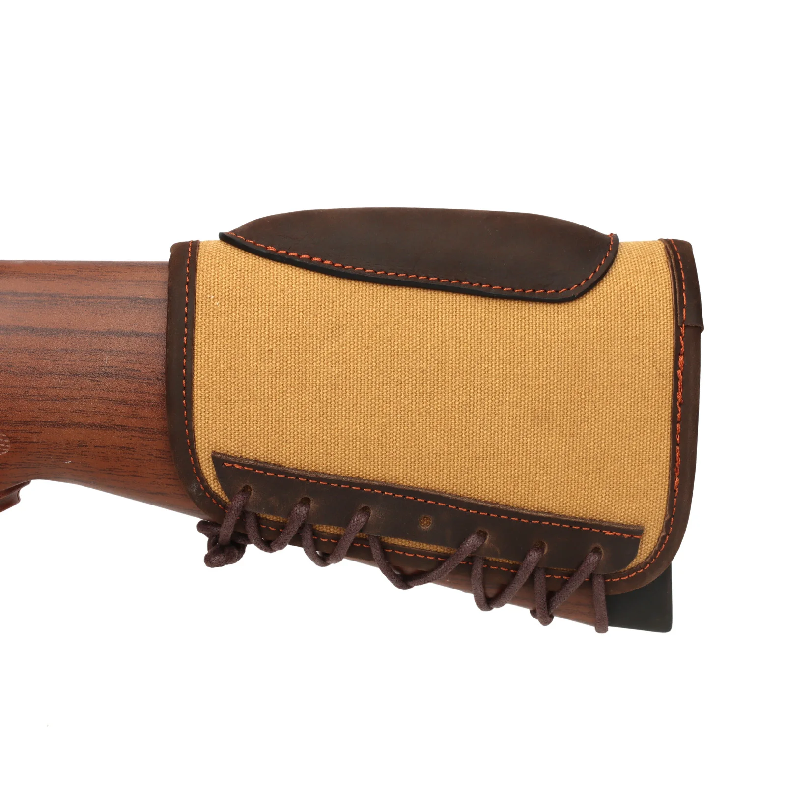 Tourbon Canvas&Leather Rifle Cheek Rest  Adjustable Gun Buttstock Cover with Ammo Cartridges Bullet Holder for Shooting Hunting view 4