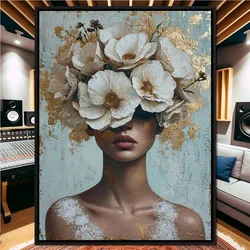 Colorful Fashion Mystical Floral Woman, Mosaic Kit Embroidery Portrait, Full Square Round Diamond Painting,Home Decor,5D DIY,