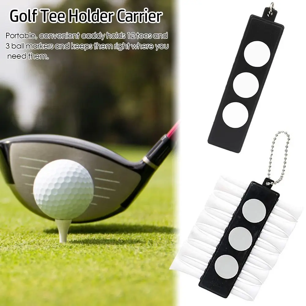 

Outdoor Plastic Golf Holder Golf Tee Holder Carrier Golf Ball Tomark 12 Golf Tees 3 Ball Markers