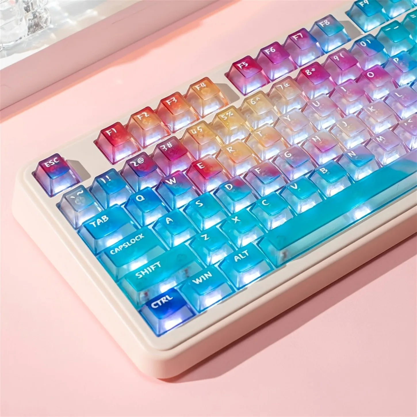 Nebula Theme Cherry Profile Keycaps PC Transparent 119 Keys for Mechanical Keyboard 61/68/75/84/87/104