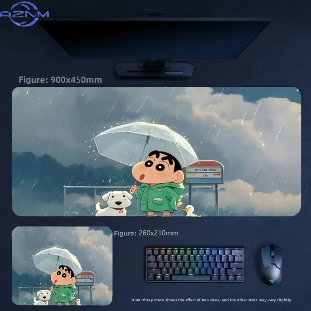 Anime Crayon Shin-chan Heart Forest Scene Large Mousepad Rubber Non-Slip Extended Gaming Desk Mat Keyboard Pad for PC Gaming Off