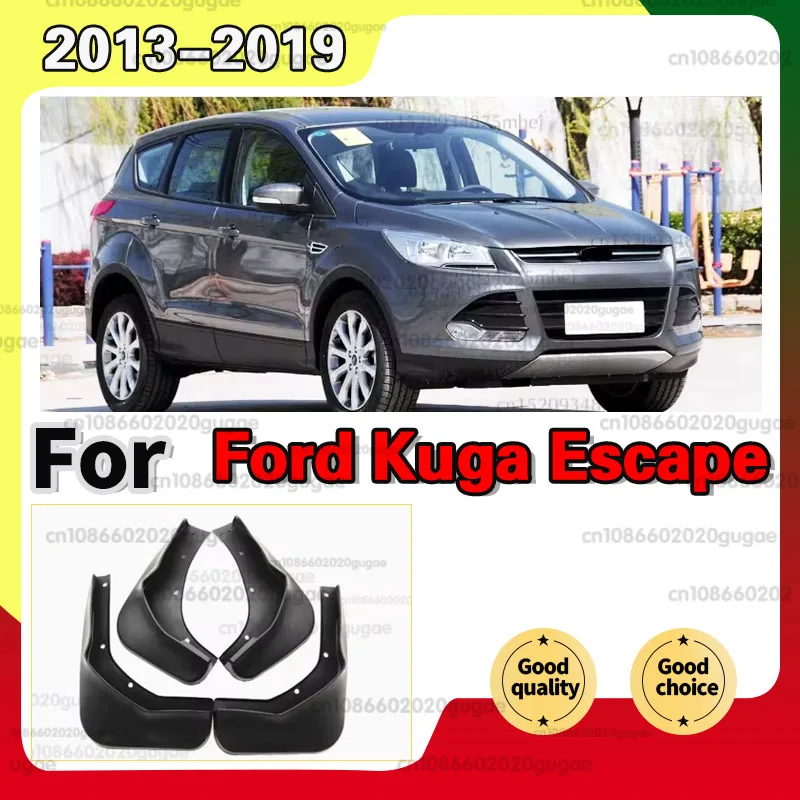 4pcs Set Car Mudguards For Ford Kuga Escape 2013-2019 Splash Guards Front Rear Mud Flaps Fender ABS Parts Premium mud flaps‌