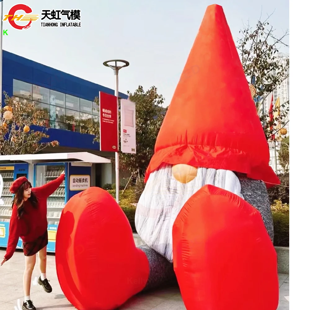 Outdoor Giant Inflatable Santa Claus Elf Model Xmas Festival Decoration Inflatable Elf Balloon for Sale