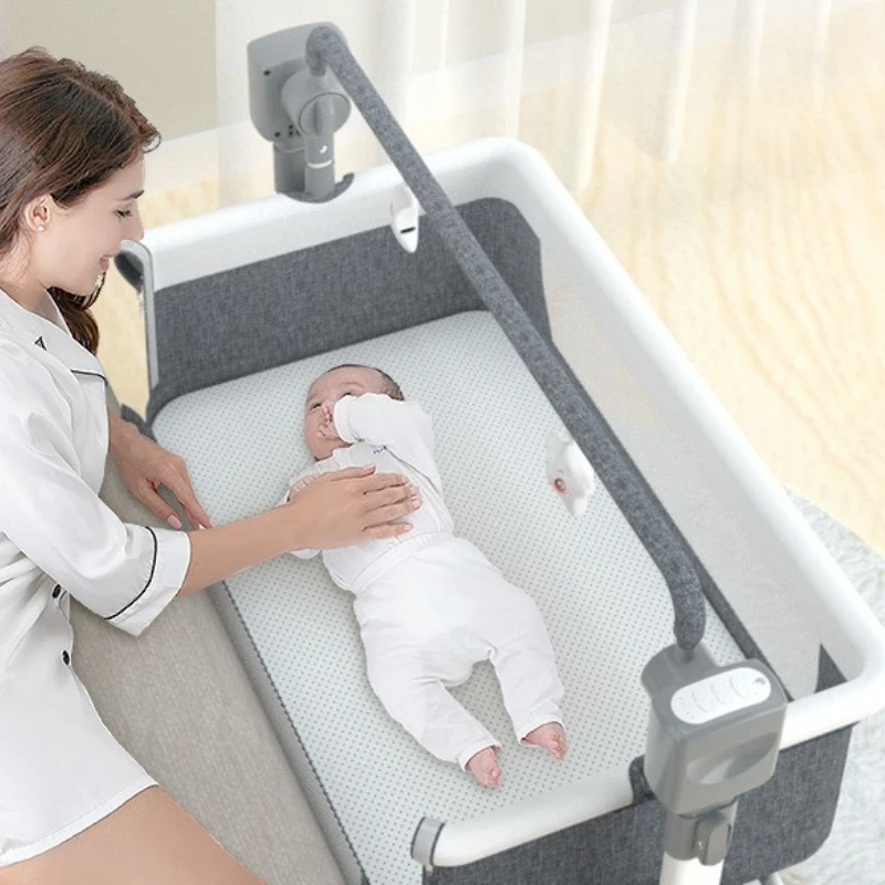 Kursi Goyang Ayunan Elektrik Multifungsi Bayi Lintas Batas Keranjang Tidur Tempat Tidur Samping Tempat Tidur Bayi Cerdas Baru Lahir