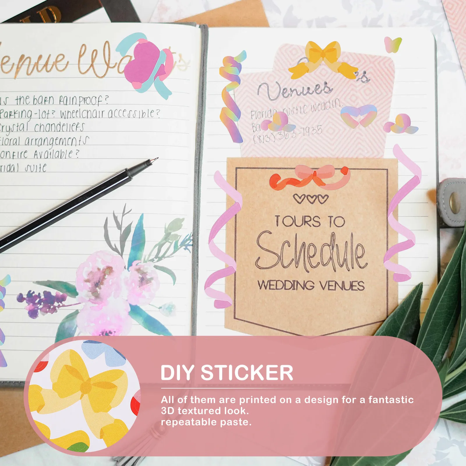 

18 листов наклеек-лент, самоклеящиеся, водонепроницаемые, износостойкие, с 3D-текстурой, для скрапбукинга, для украшения фотоальбомов