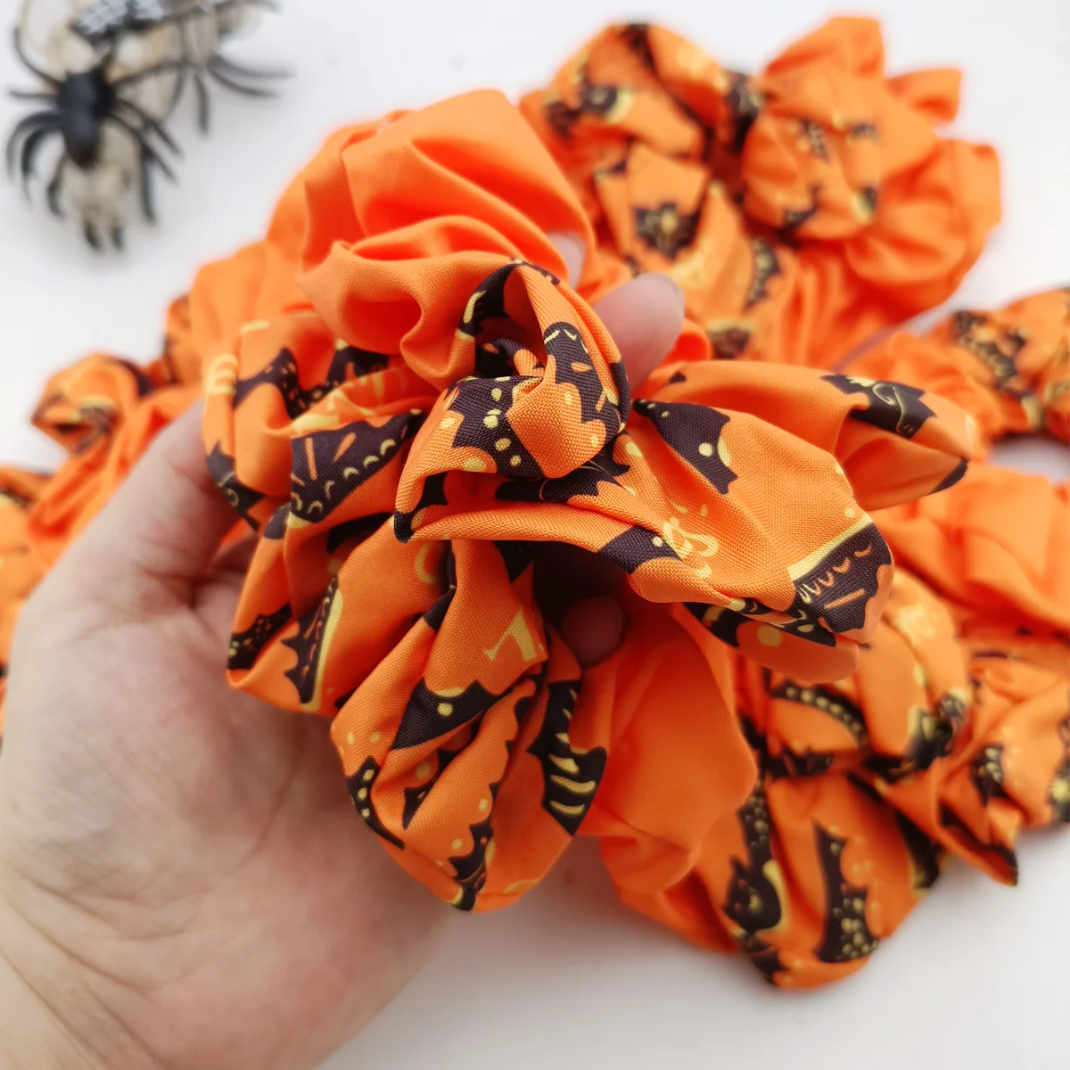 1/6/12 шт., резинки для волос с тыквой и призраком, атласная повязка для волос с черепом и летучей мышью для девочек, тематическая вечеринка на Хэллоуин, призрачная паутина, резинка для волос, хвост