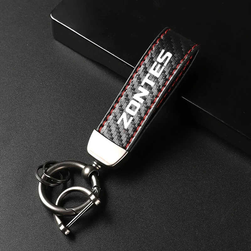 1PCS For Zontes G1-125 ZT125-U 125 U1 Z2 125 Motorcycles Accessories High-Grade Carbon Fiber Motorcycle Keychain