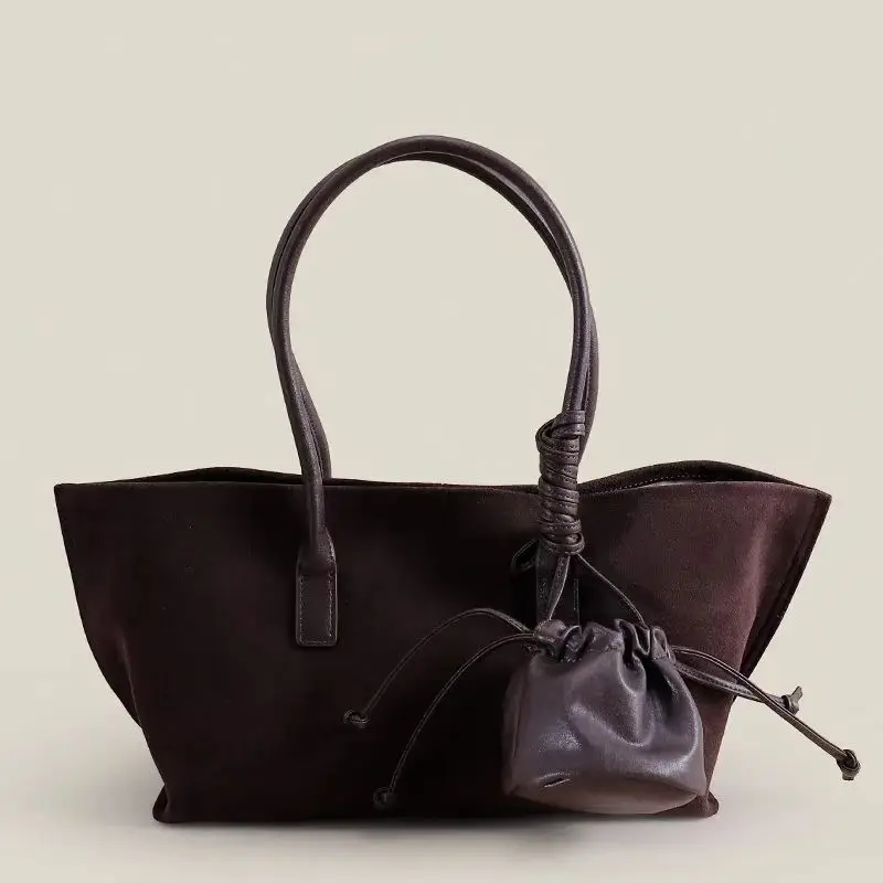 

Роскошный дизайнерский комплект замшевых сумок, сумка через плечо с крыльями и подходящая сумочка, минималистичная сумка большой вместимости для женщин