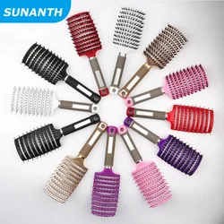 Magic Demelant Brush Bristle Nylon Massage Hairbrush Wet Curly Detangle Anti-Static Hair Brush Salon Professional Hair Styling