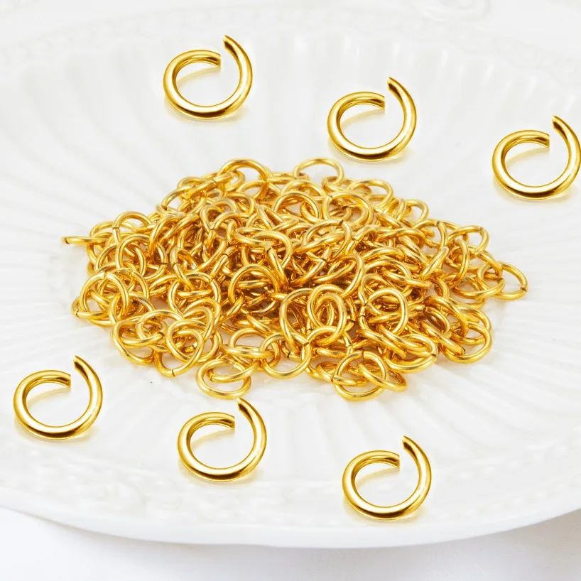 

18k Gold Plated Stainless Steel Open Jump Rings 5mm 3mm 4mm 8mm Assorted Sizes Wholesale 200 Pieces Pack DIY Jewelry Crafting