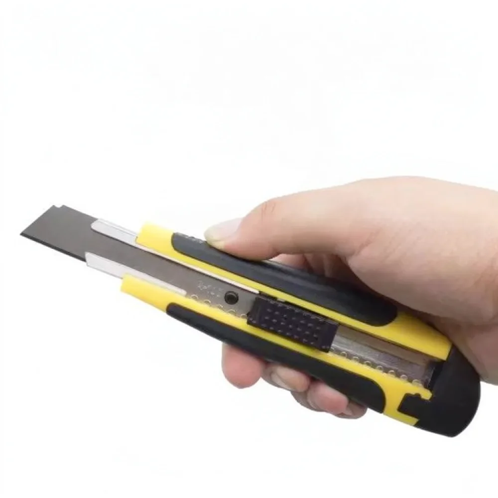 Versatile Utility Retractable Box Cutter Metal Handle Non Slip Grip Tool For Heavy Paper Cardboard Cutting