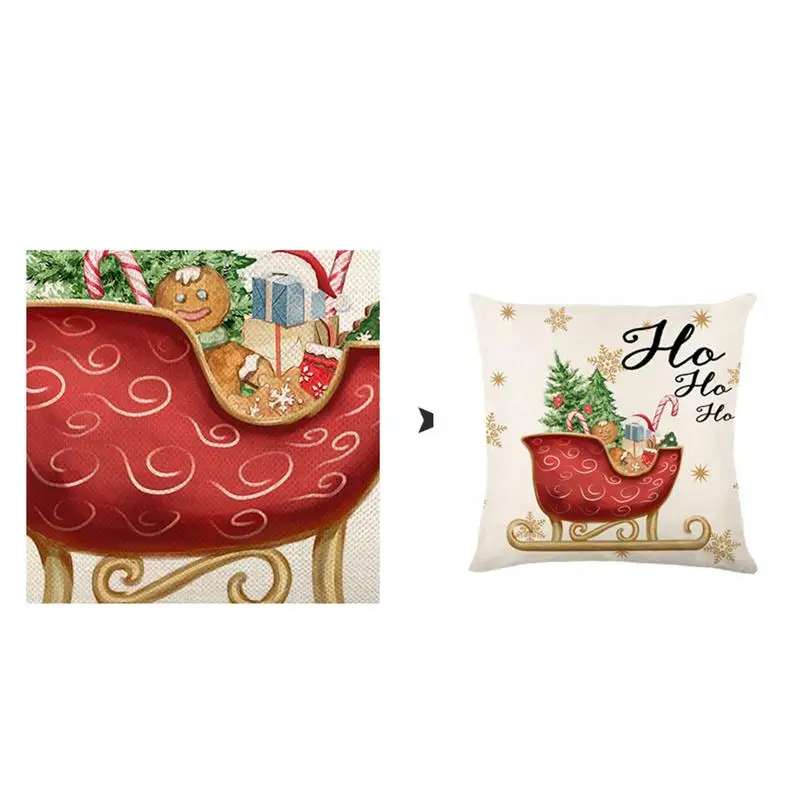 Gingerbread Pillow Covers Set Of 4 Christmas Winter Holiday Cushion Case 18 X 18 Inch Holiday Pillow Case For Sofa Couch Bed