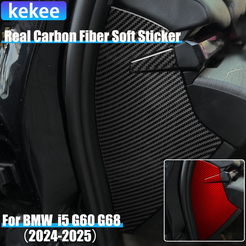 

Настоящее углеродное волокно, автомобильные аксессуары, боковая панель приборной панели, декоративная крышка, мягкая наклейка для BMW 5 серии i5 G60/G68 BEV 2024 2025