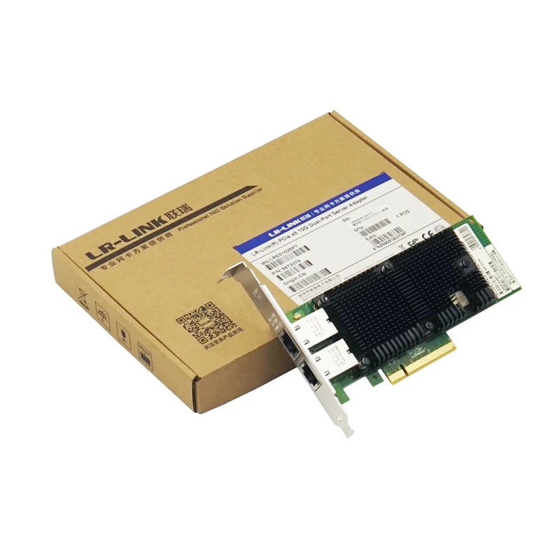 LR-LINK 1025PT 10Gb Network Card PCI-E x8 Dual Copper RJ45 Port PCI Express Ethernet LAN Adapter NIC Based on Intel X550-T2