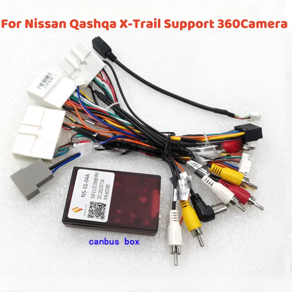 

Car 16 Pin Wiring Harness Adapter Canbus Box Decoder NS-SS-04A For Nissan Qashqai X-Trail Kicks/Teana Support Original Camera