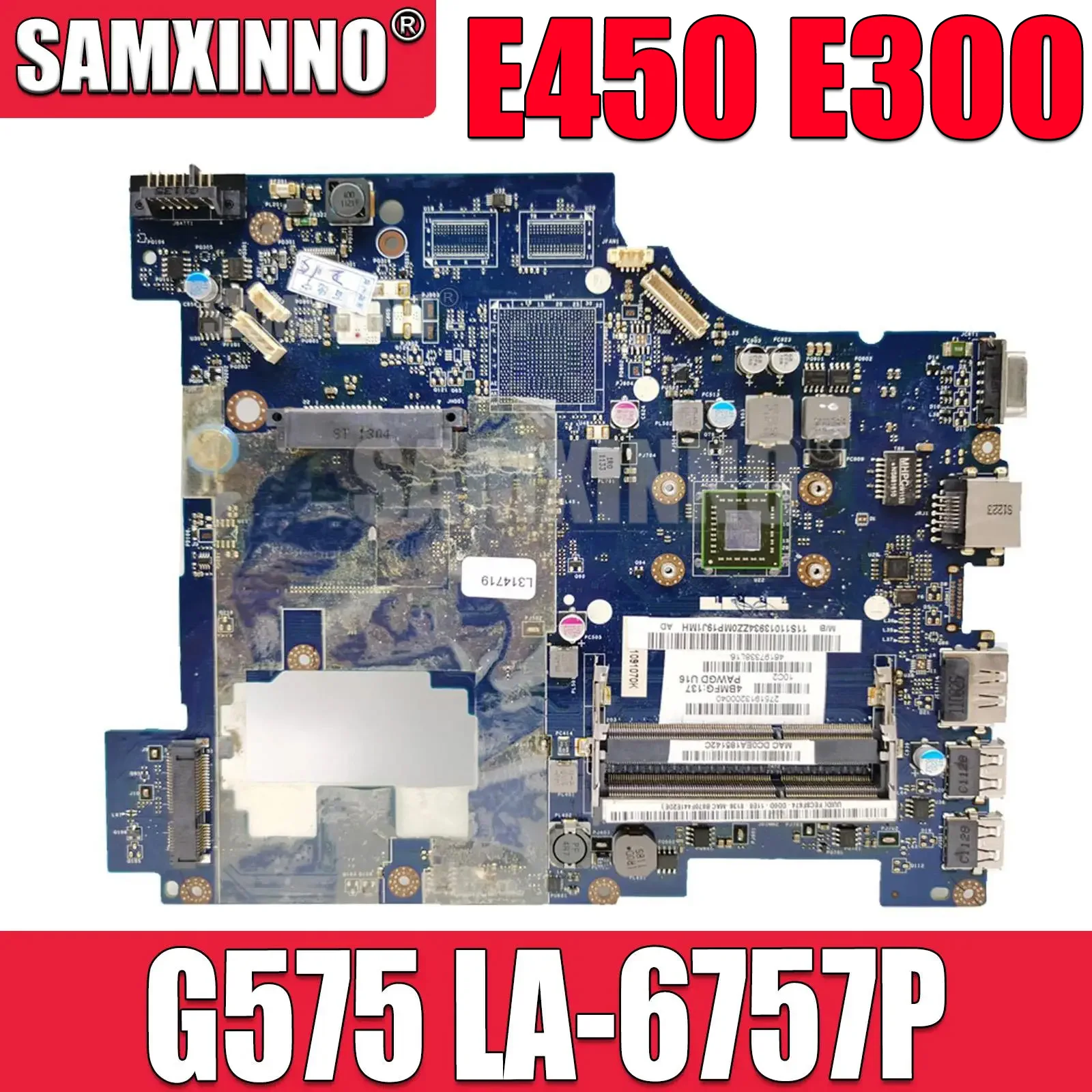 

Laptop Motherboard For Lenovo Ideapad G575 LA-6757P Mainboard EME450 E300 Without HDMI DDR