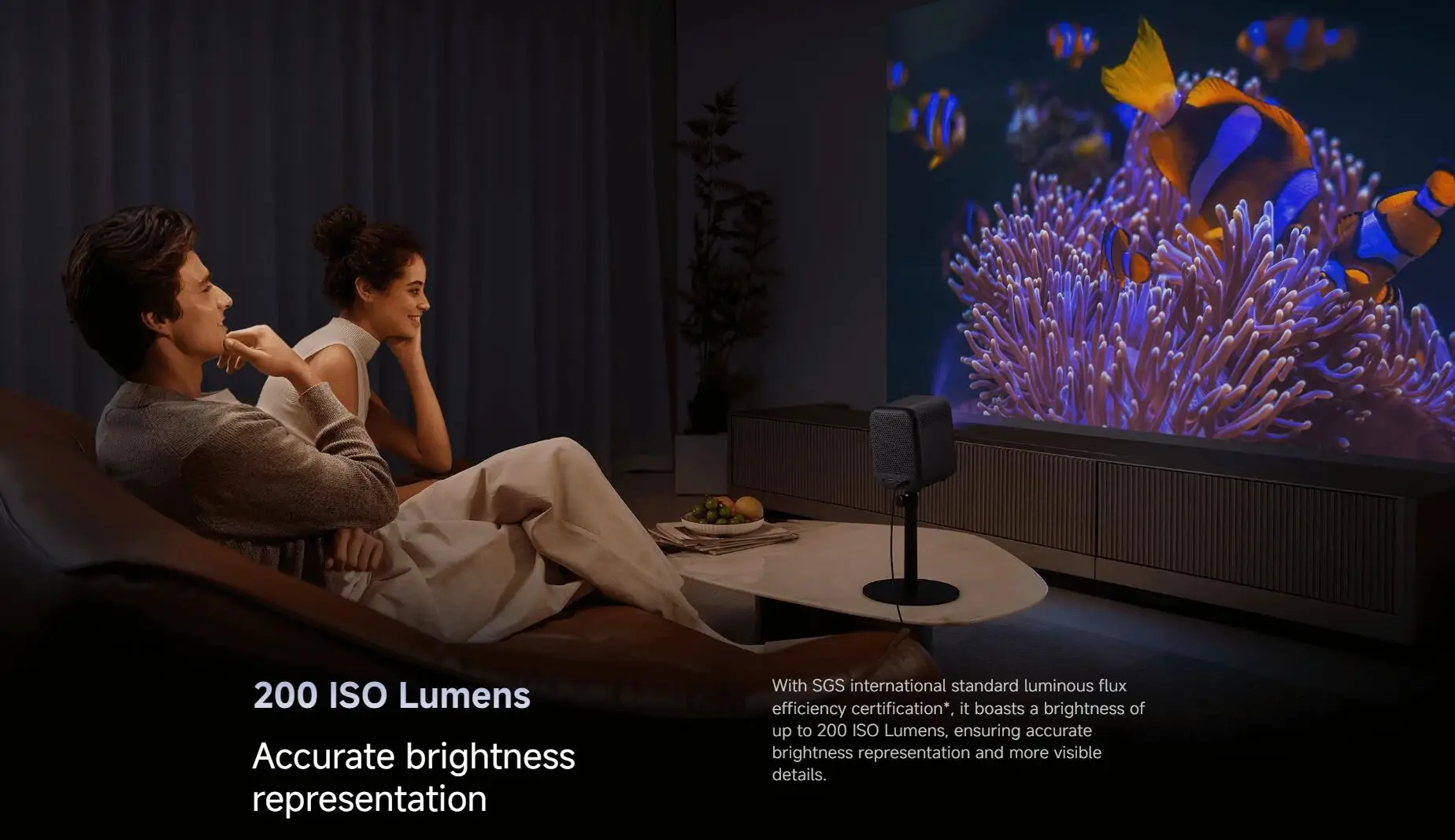 Xiaomi Smart Projektor L1, 200 ANSI Google TV 1080p Auflösung, Google Assistant, Autofokus und automatische Trapezkorrektur, BT5.0 – Detail 4