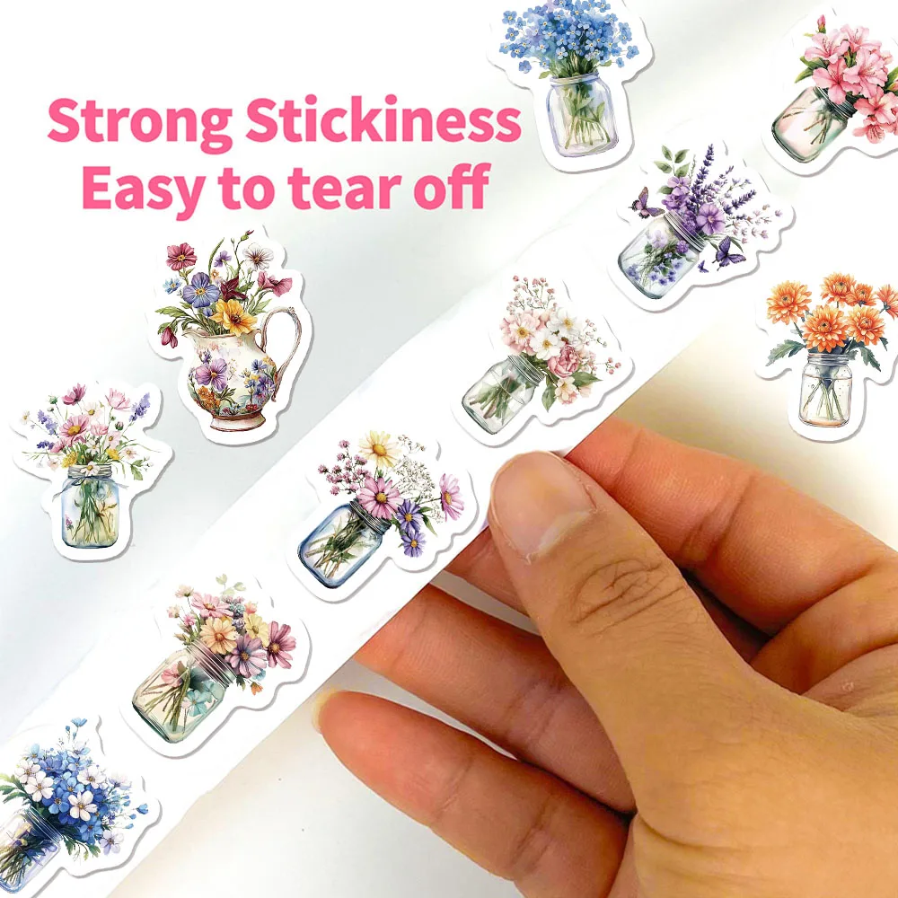 500 個漫画フラワーロールステッカー小柄 DIY 荷物スケートボード水カップオートバイステッカー