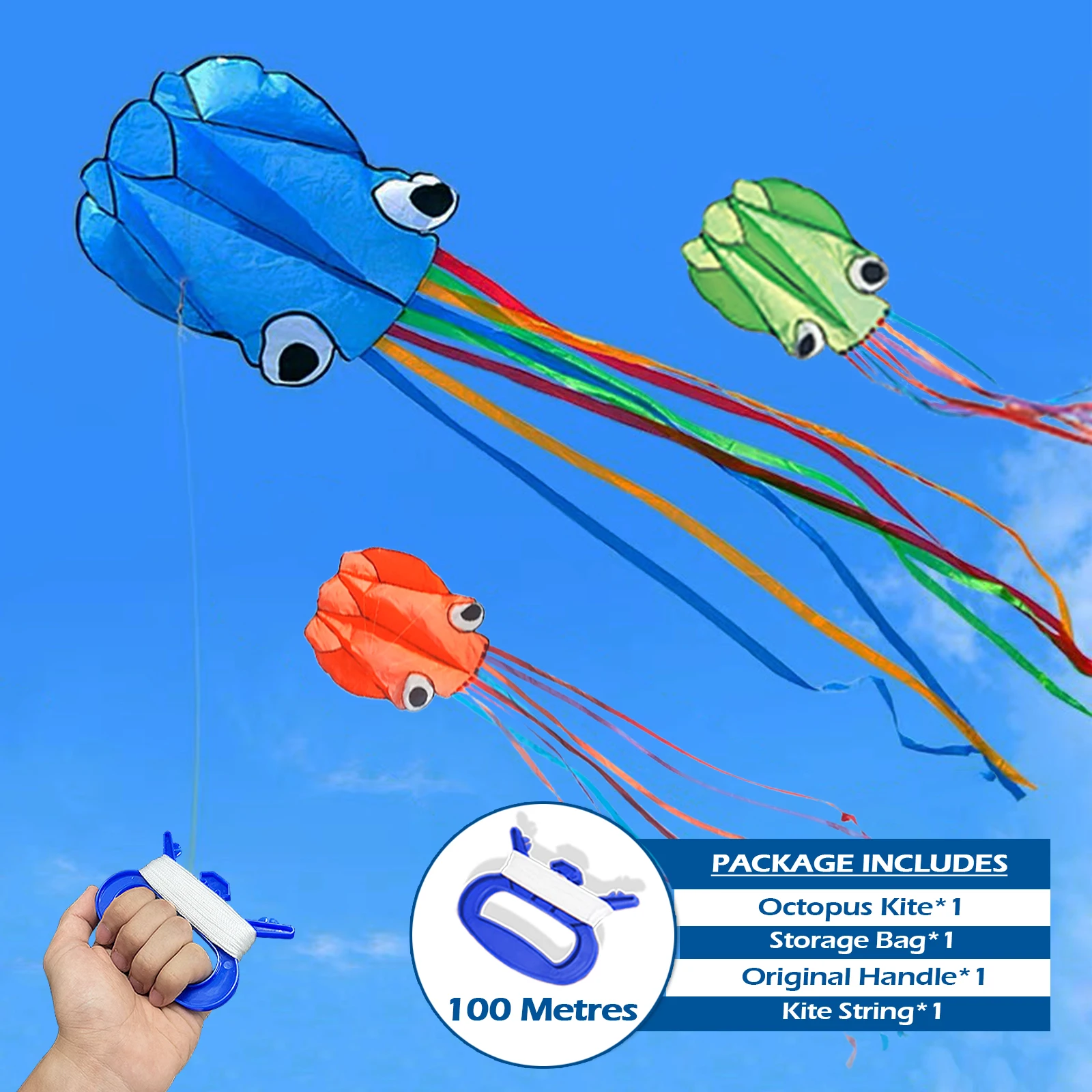 9KM 4m Giant Octopus Kite Line Wäschedrachen Weiches aufblasbares 40D Ripstop Nylon für Kite Festival mit Tasche (Akzeptieren Sie den Großhandel)