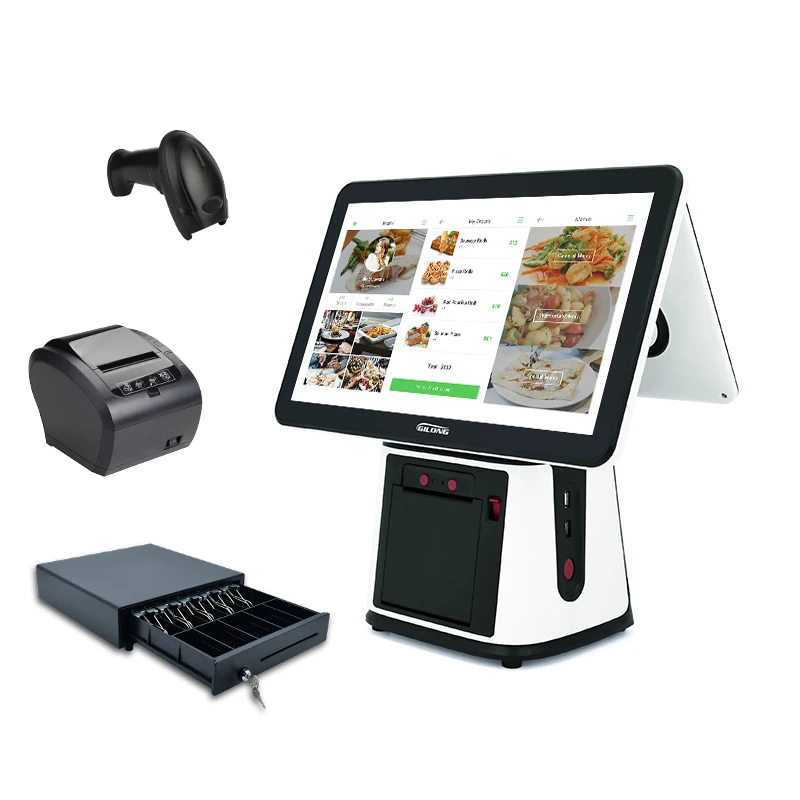 15.6 بوصة كمبيوتر Windows POS الذكي Caisse Point Of Sale Touch Cash Till Machine